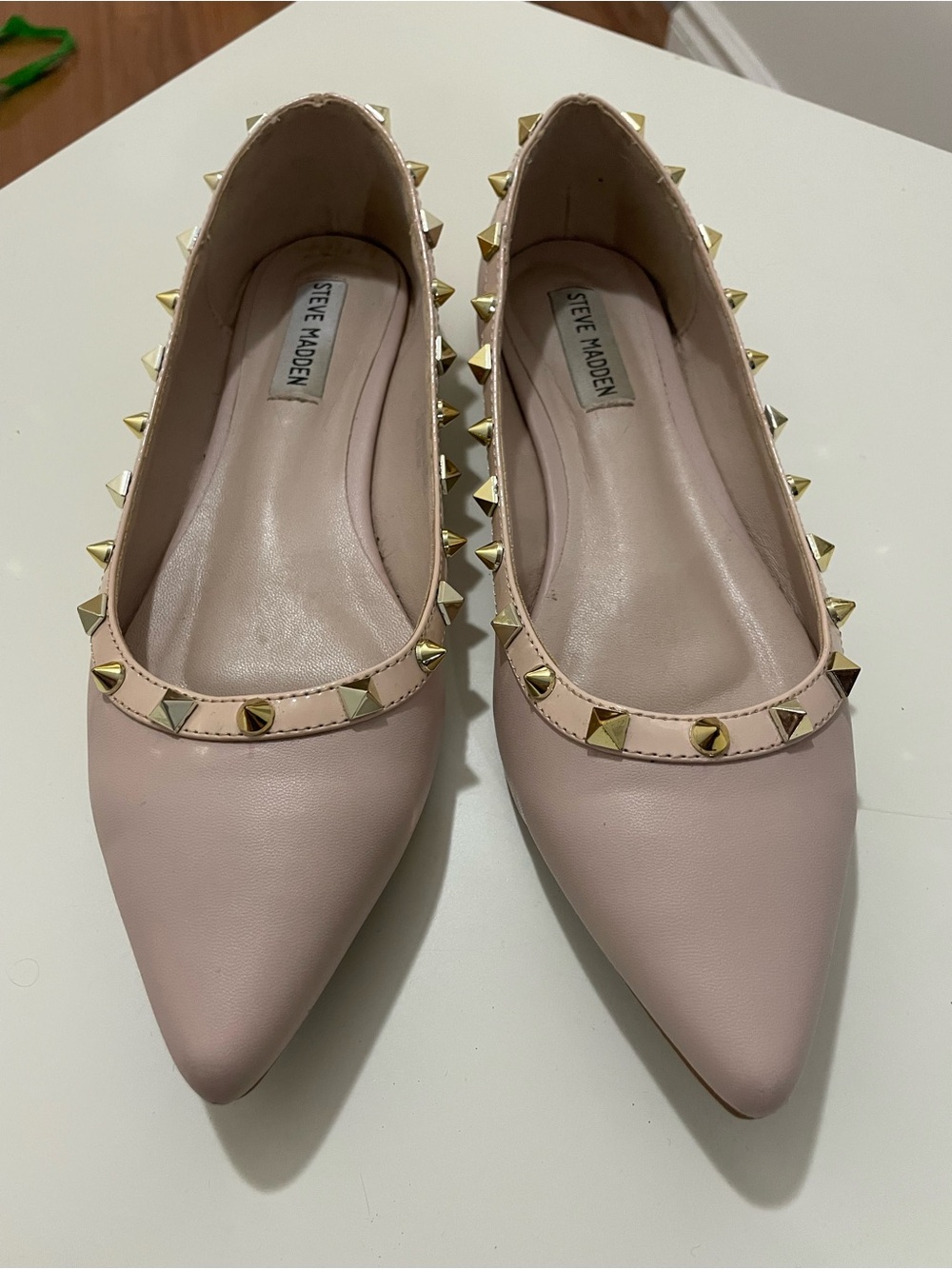 Steve Madden Pink Studded Flats, Size 39